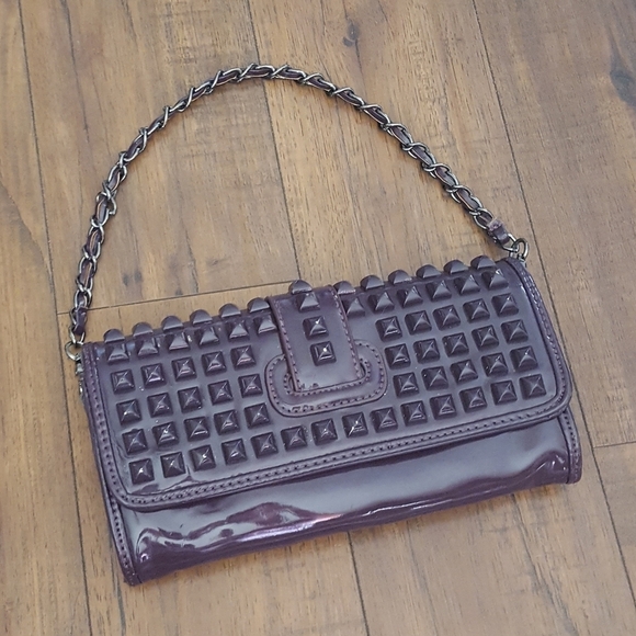 Navoh - Purple Patent Studded‎ Chain Strap Handbag - Picture 2 of 6